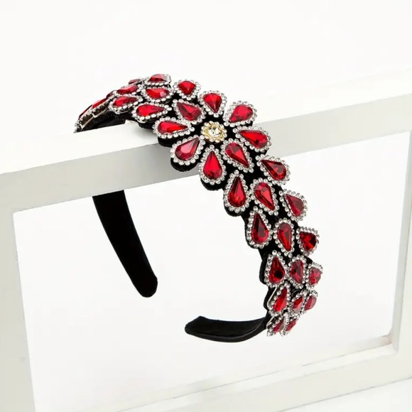 🌼 Crystal Rhinestone Handmade Baroque Headband NWOT - Picture 2 of 4